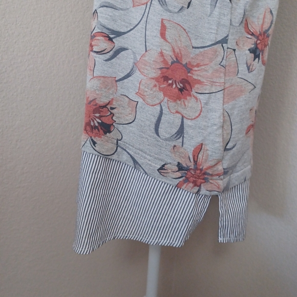 Zac & Rachel Gray Floral Print Layered Look Shirt XL Long Sleeve Collard… - Picture 8 of 14